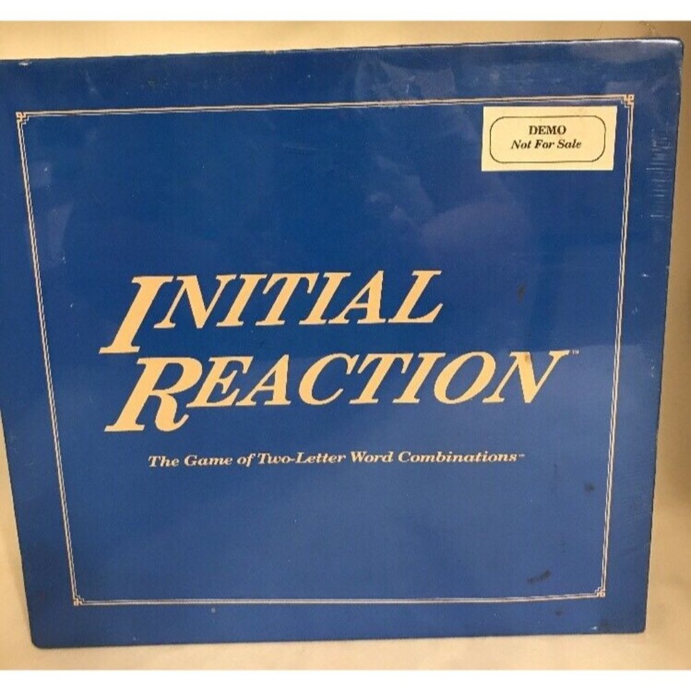 INITIAL REACTION  1980s Board Game word letter DEMO PROTOTYPE SEALED